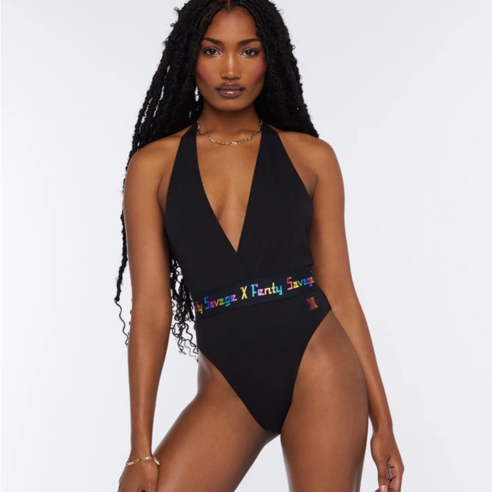 Savage X Fenty Forever Savage Bodysuit Ranibow Foil Size Small - Picture 3 of 12